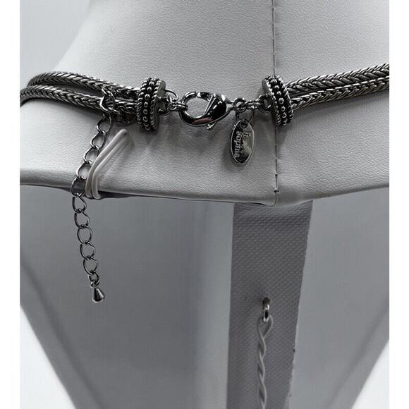 Lia Sophia "Love Dust" Cut Crystal Heart Reversible Pendant Pave Necklace - Picture 8 of 11